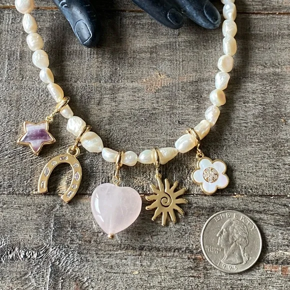 NEW FP x Luna Norte Freshwater Pearl Charm Necklace - Picture 6 of 7